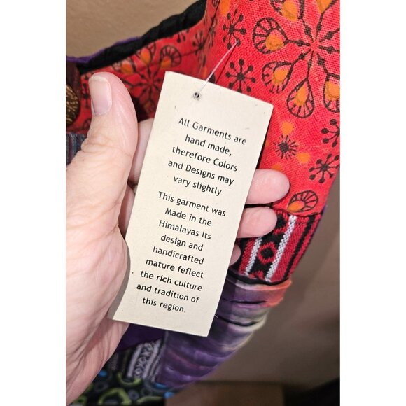 Kathmandu Patchwork Crossbody Bag Handmade Himalayan Boho Mushroom Hippie NWT - Picture 5 of 13